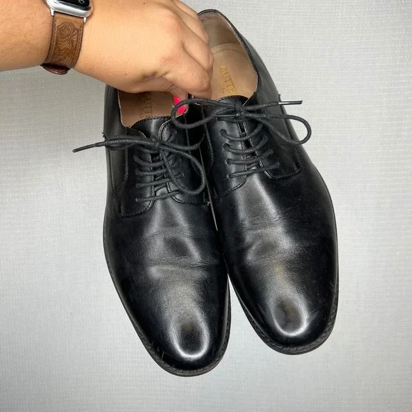Gutteridge Dal 1878 Mens Black Leather Dress Shoes Lace Up Oxford Formal Size 44 - Picture 2 of 7